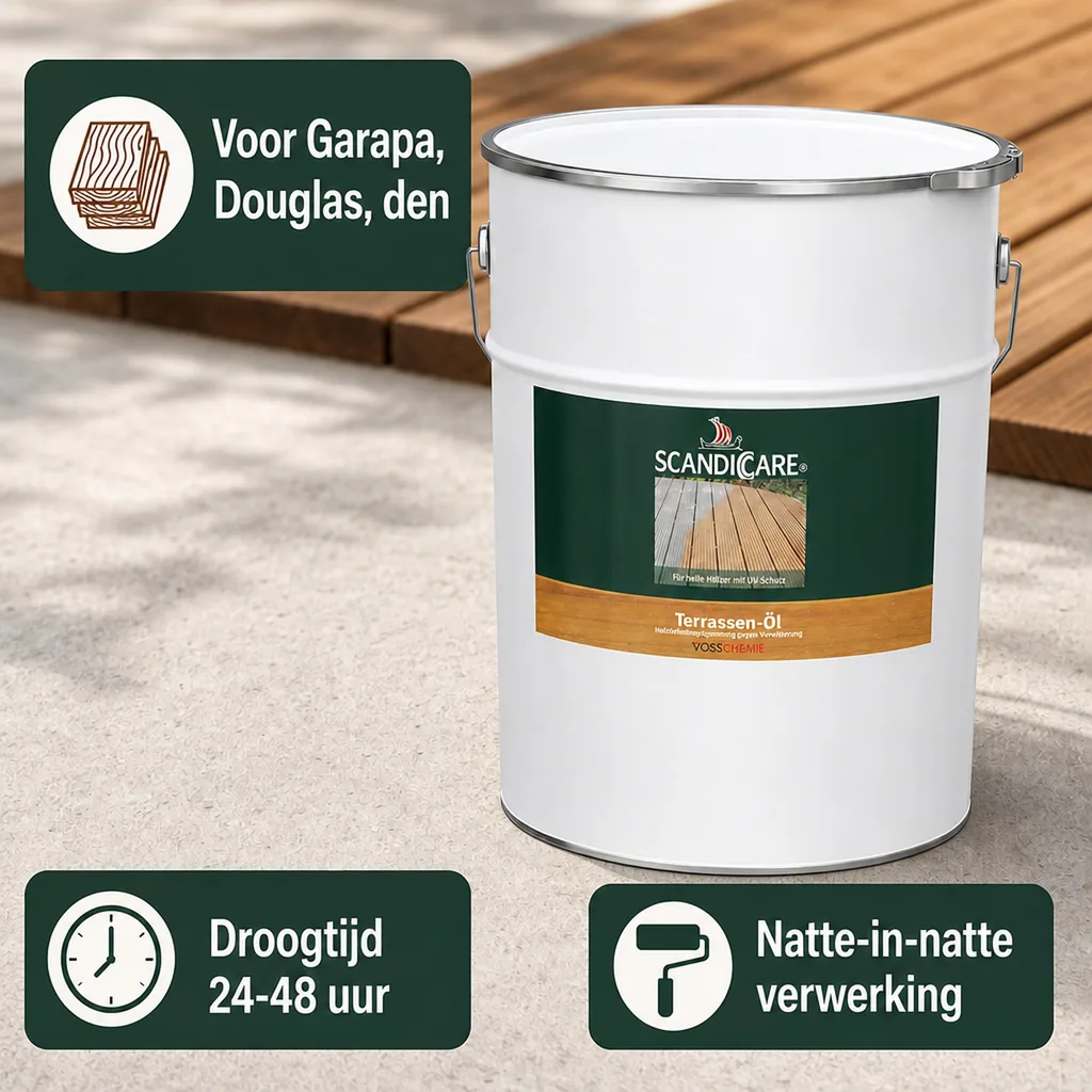 Terrasolie 10 Liter, Terrasolie licht, olie voor terras, houten terras behandelen