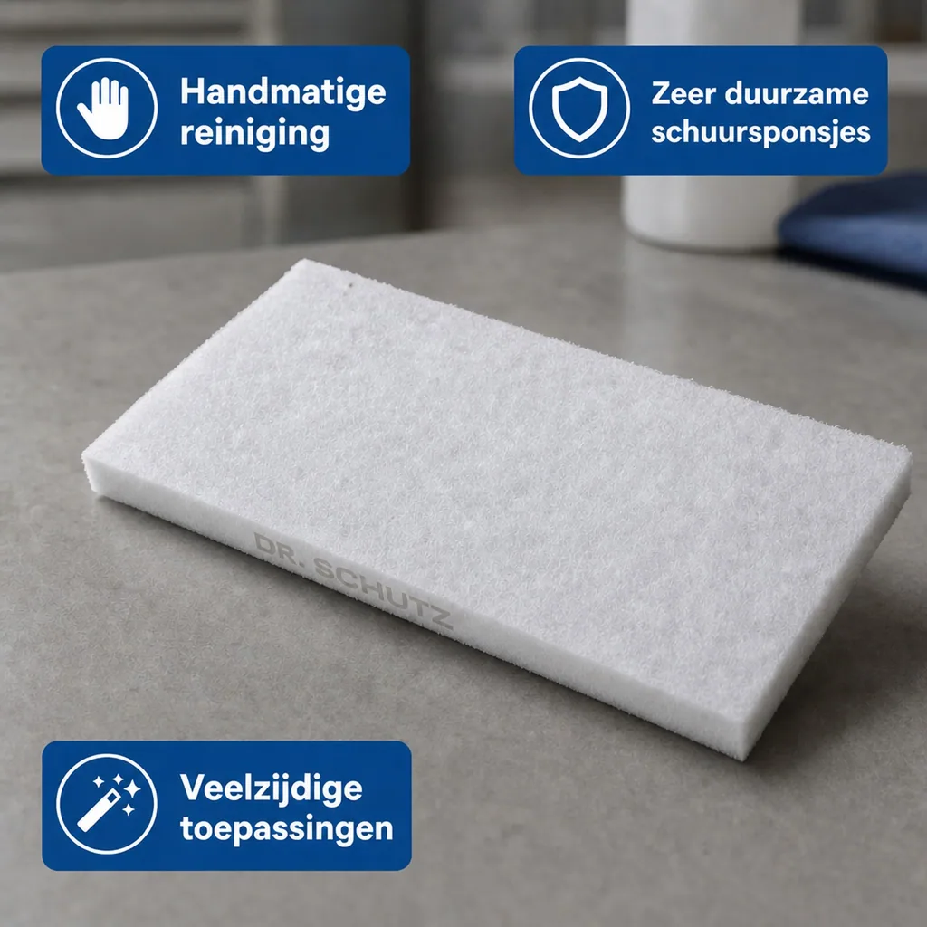 Handpad, 5 stuks, wit, 12 x 25 x 0,6cm, schuurpad