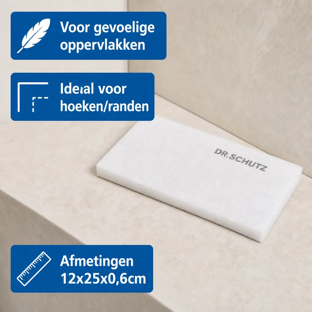 Handpad, 5 stuks, wit, 12 x 25 x 0,6cm, schuurpad