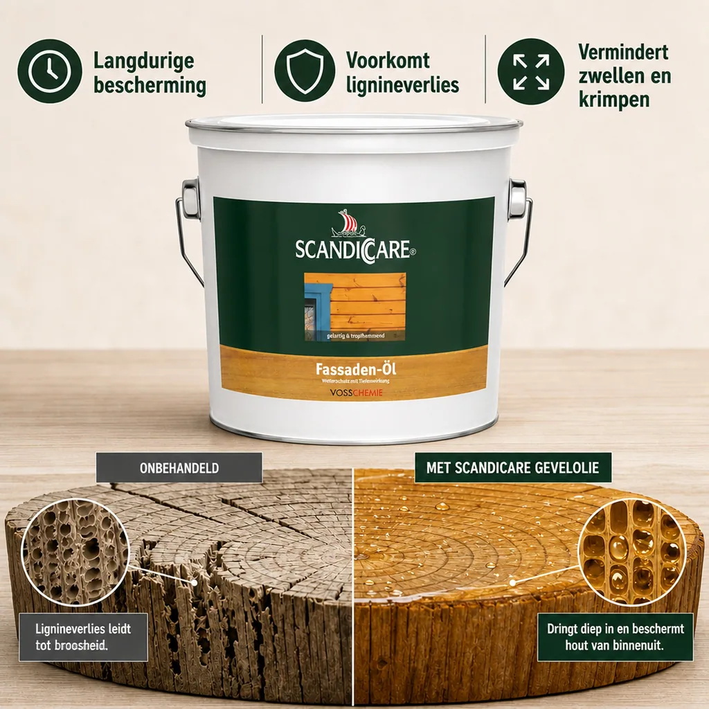 Gevelolie 3 Liter, kleurloze houtolie, houtolie buiten, transparante houtolie