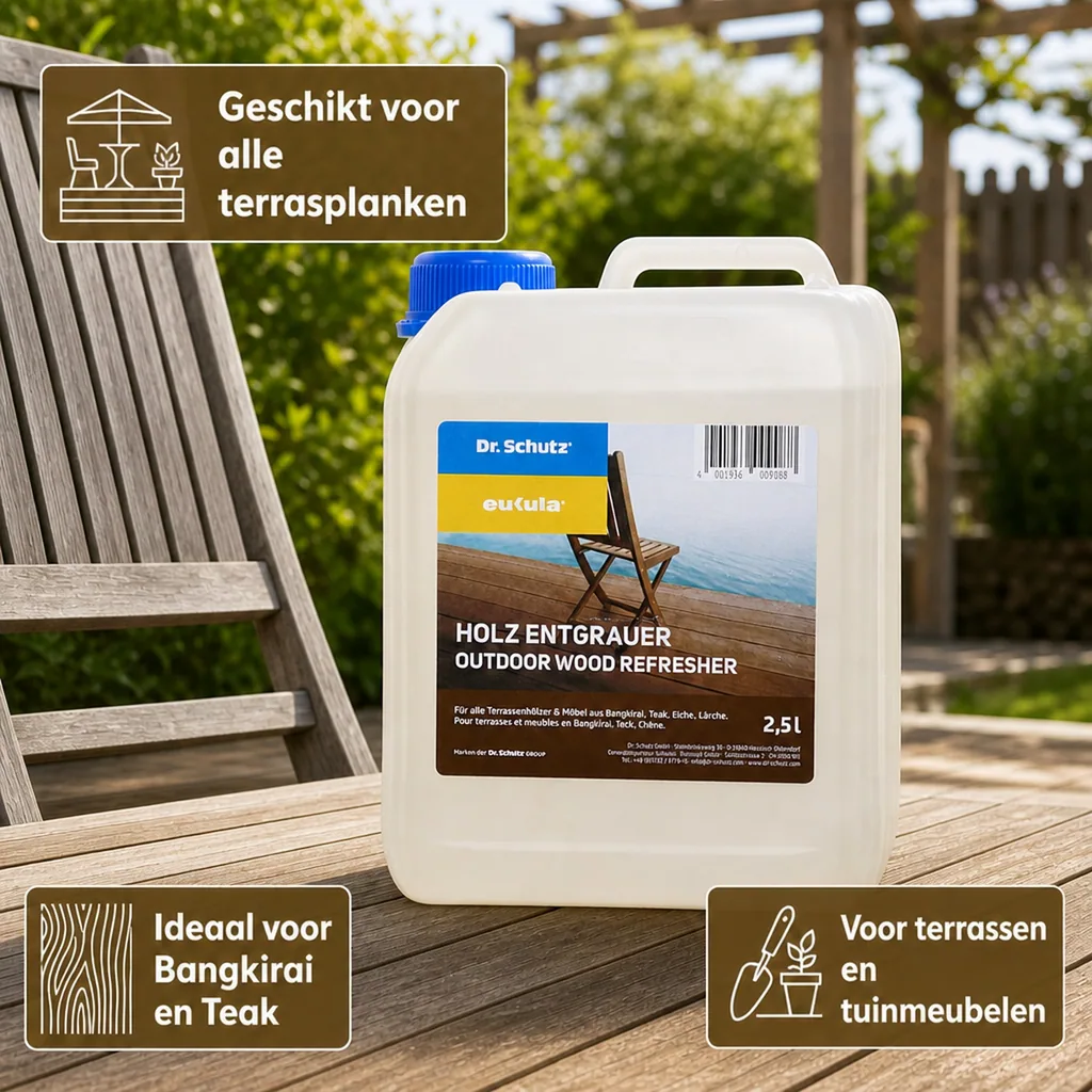 Hout ontgrijzer 2.5 Liter, hout reiniger, terras ontgrijzer