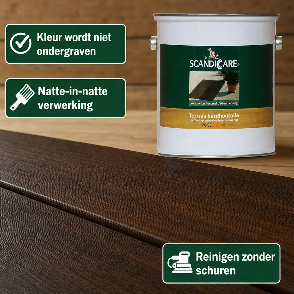 Terrasolie hardhout 3 liter, hardhout olie terras, olie voor hardhouten terras