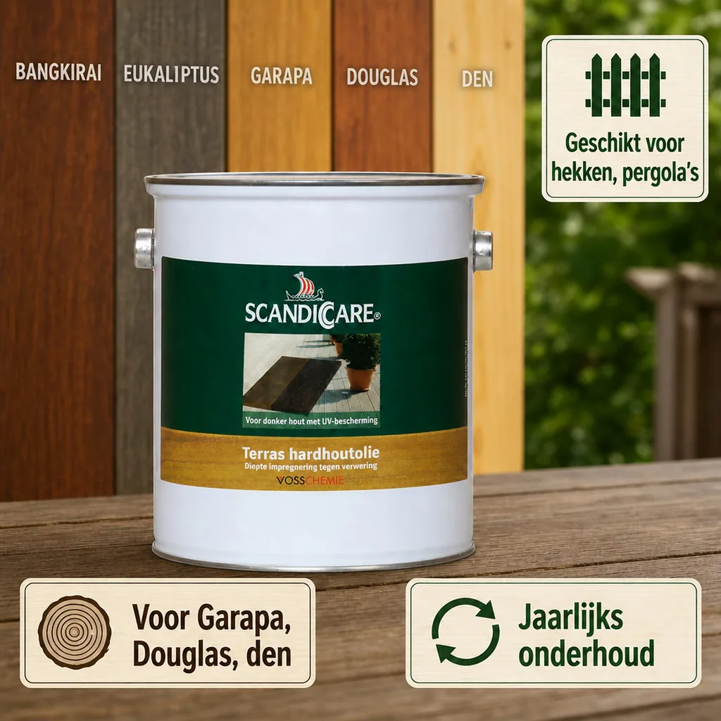 Terrasolie hardhout 3 liter, hardhout olie terras, olie voor hardhouten terras