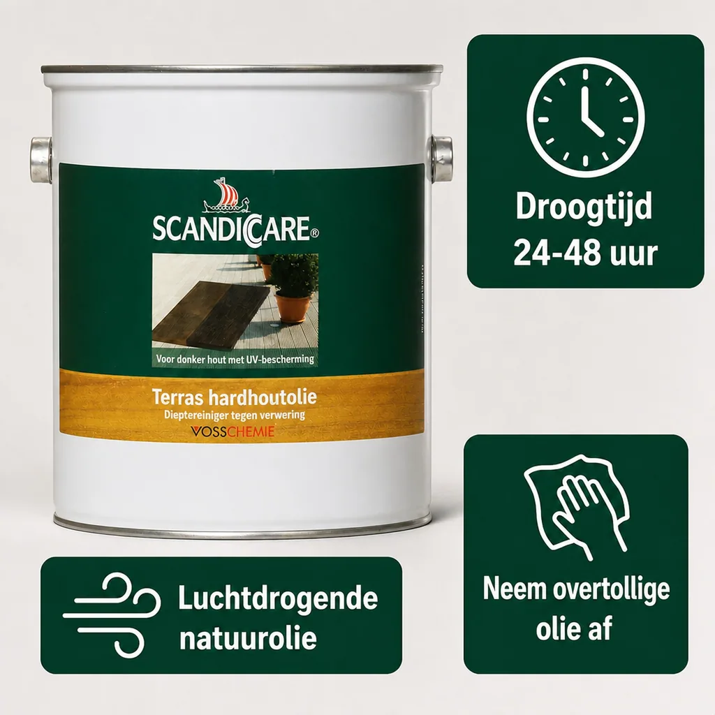 Terrasolie hardhout 3 liter, hardhout olie terras, olie voor hardhouten terras
