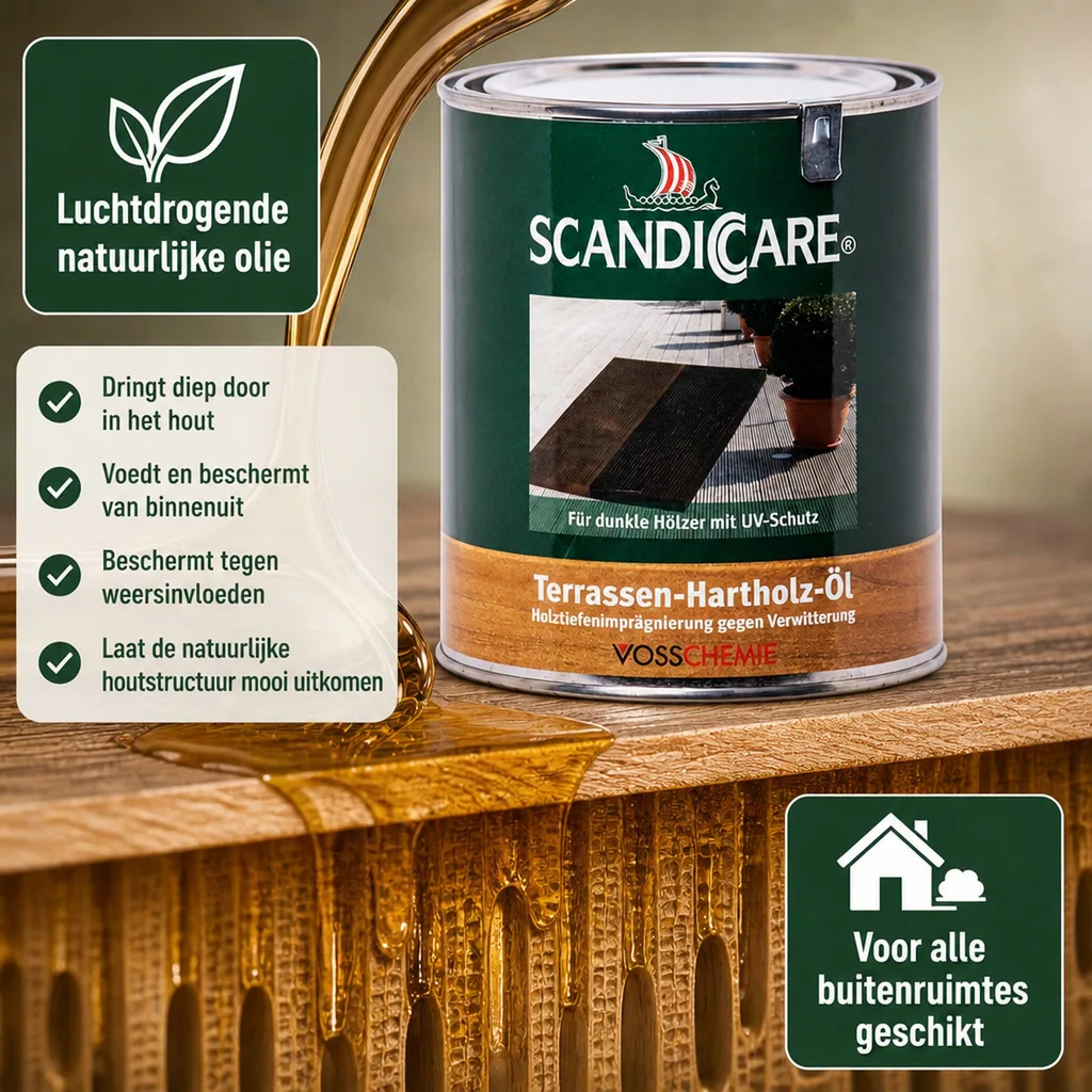 Terrasolie, hardhout olie, olie voor hardhouten terras, hardhout terras olie, 1 Liter