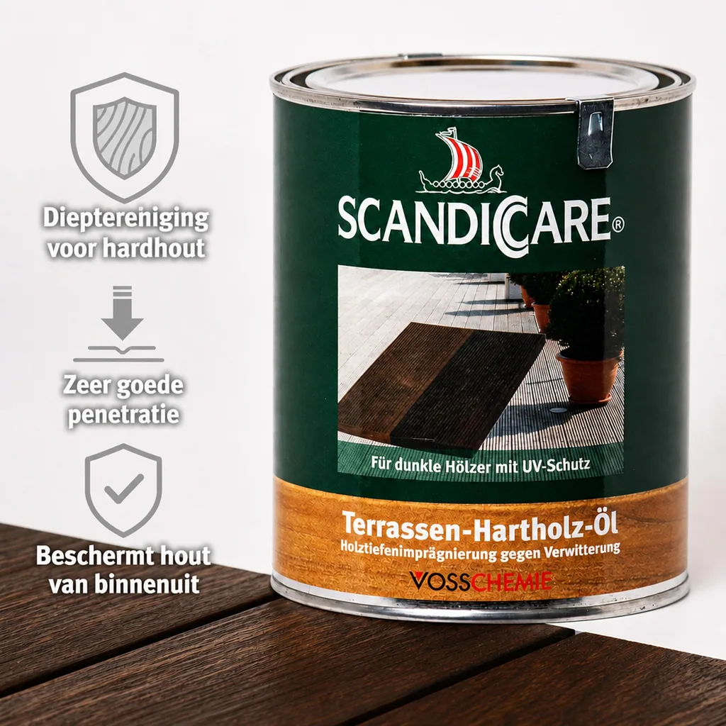 Terrasolie, hardhout olie, olie voor hardhouten terras, hardhout terras olie, 1 Liter