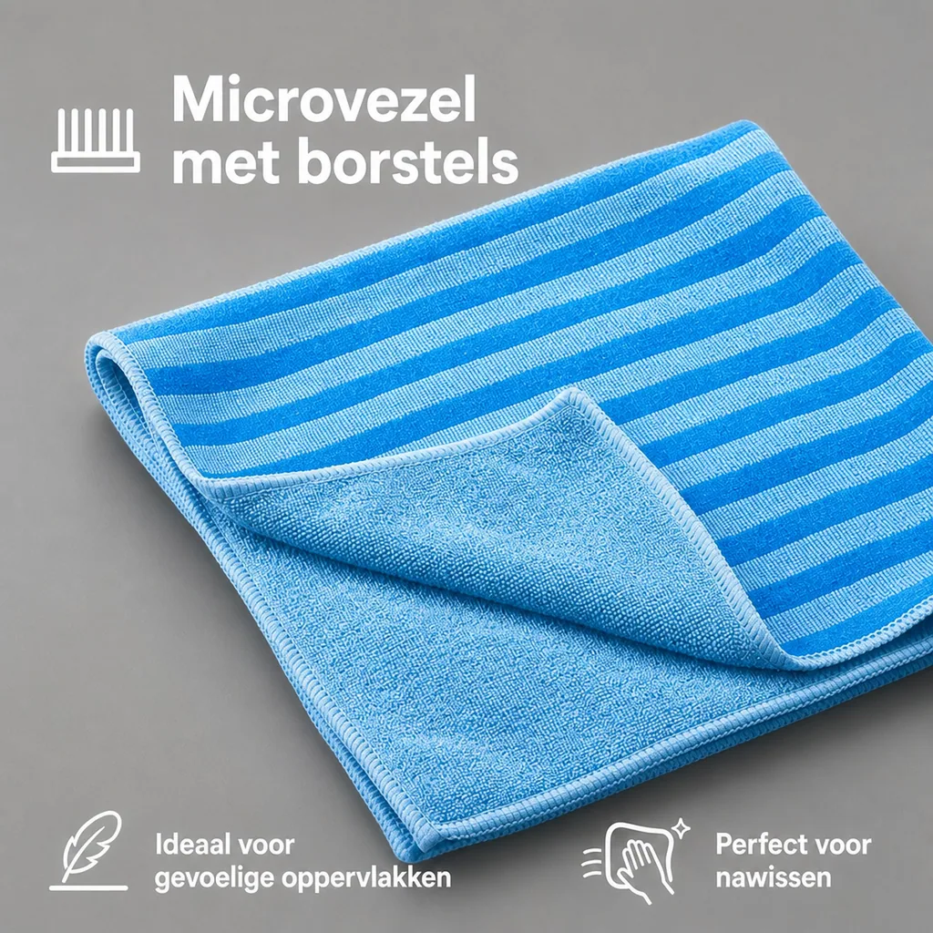 Schoonmaakdoek 40x40cm, blauw, 10 stuks, reinigingsdoek, microvezeldoek