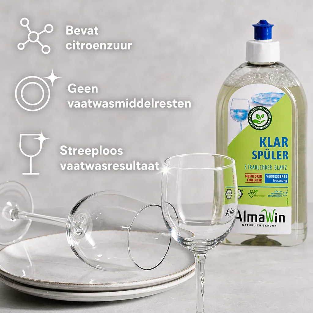 Vaatwasglansspoelmiddel 500 ml, natuurlijk glansspoelmiddel