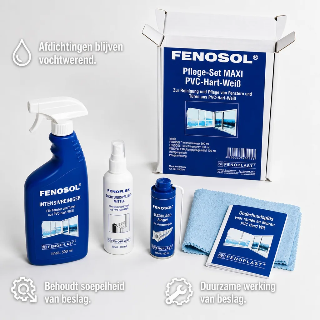 PVC reiniger, PVC onderhoud, Kunststof reiniger, Fenosol Pflege-Set PVC-Hart-weiß MAXI