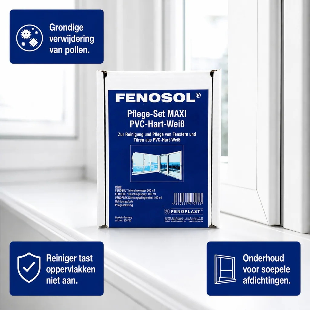 PVC reiniger, PVC onderhoud, Kunststof reiniger, Fenosol Pflege-Set PVC-Hart-weiß MAXI