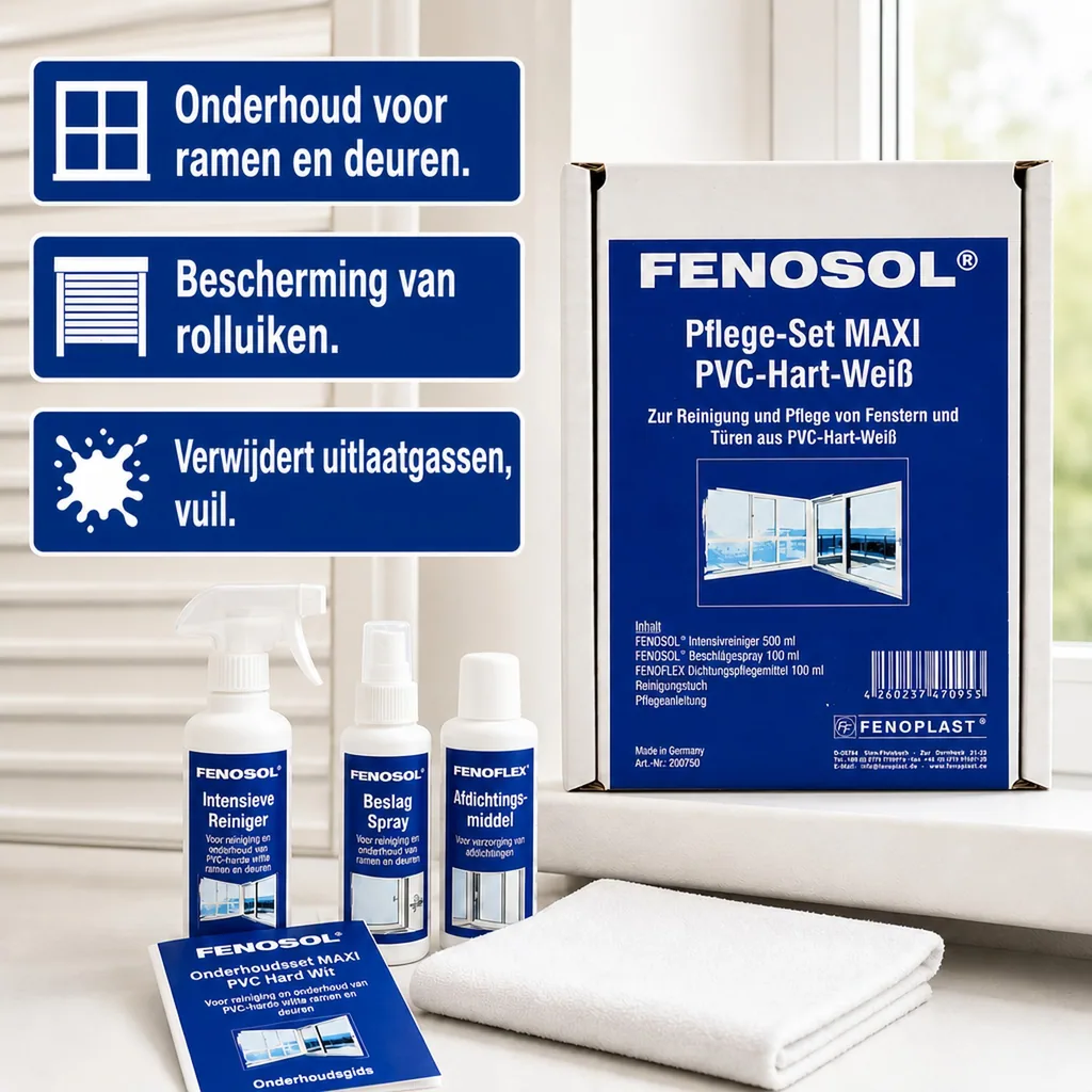 PVC reiniger, PVC onderhoud, Kunststof reiniger, Fenosol Pflege-Set PVC-Hart-weiß MAXI