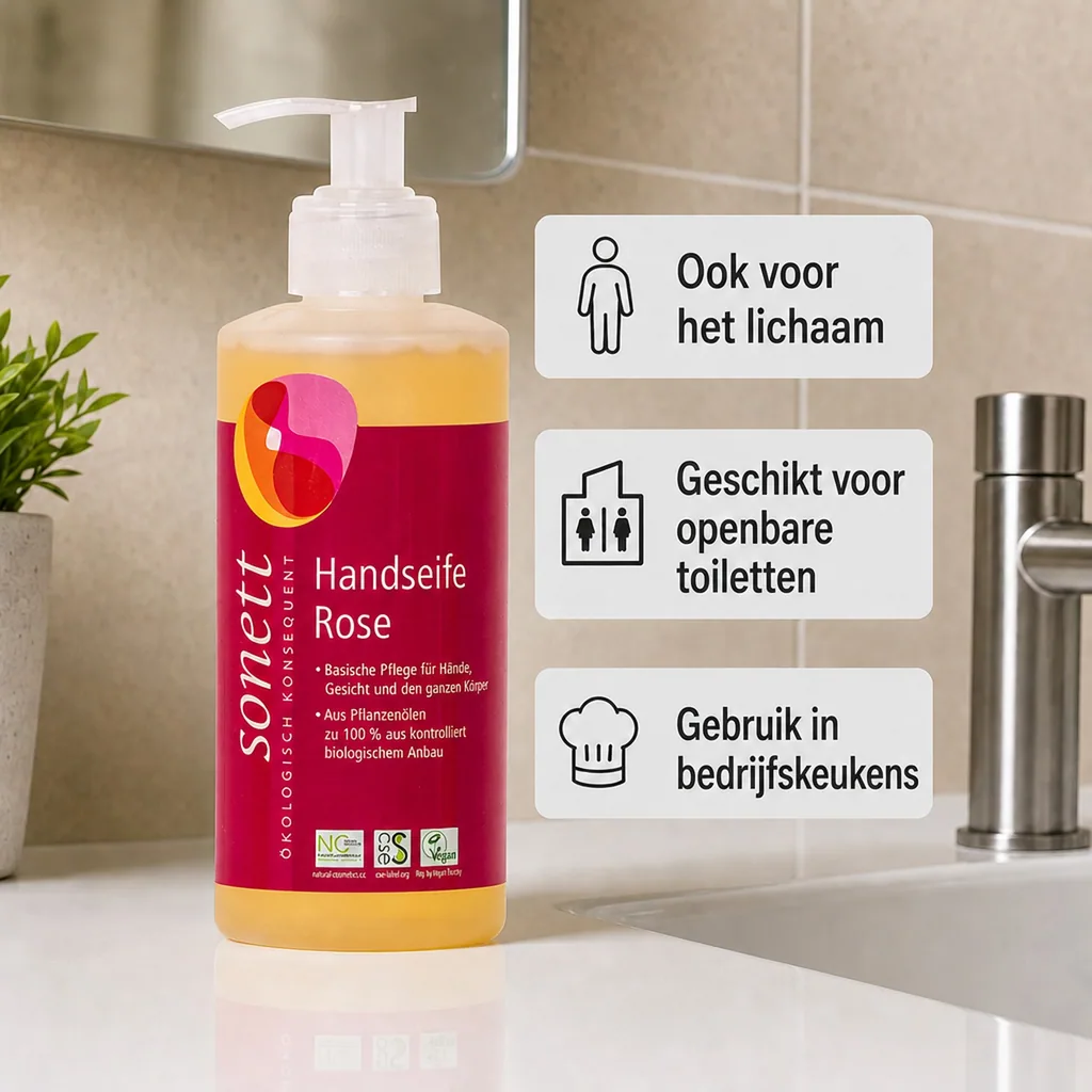 Handzeep roos, SONETT Handseife, 300ml, Spender, vloeibare handzeep