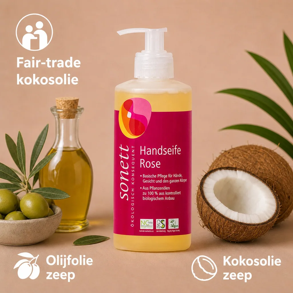 Handzeep roos, SONETT Handseife, 300ml, Spender, vloeibare handzeep