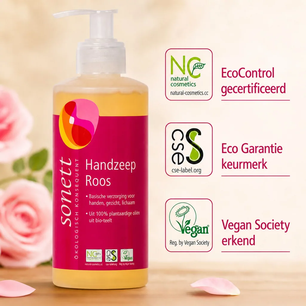 Handzeep roos, SONETT Handseife, 300ml, Spender, vloeibare handzeep