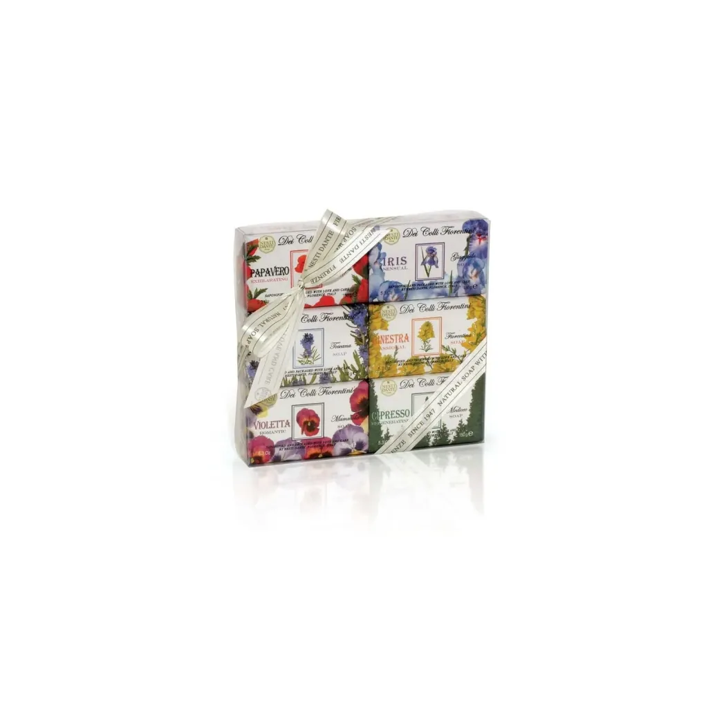 Zeep set, handzeep set, 6 x 150g, natuurlijke zeep, Italiaanse zeep