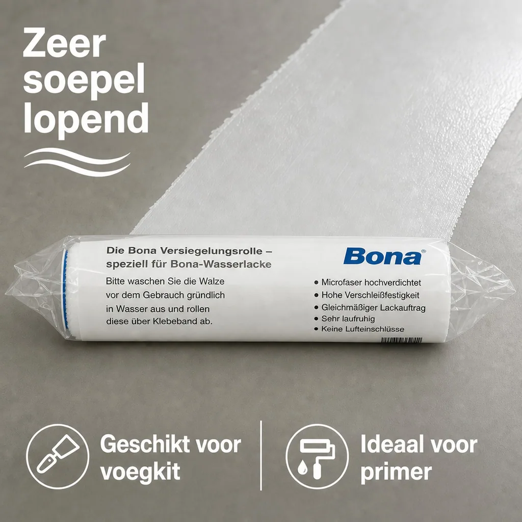 Lakroller, Versiegelingsroller, 25cm, Lackwalze 11mm, wit