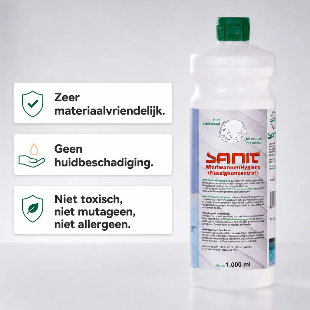 Whirlpool reiniger, bubbelbad reiniger, whirlpool hygiene, 1000 ml vloeistofconcentraat