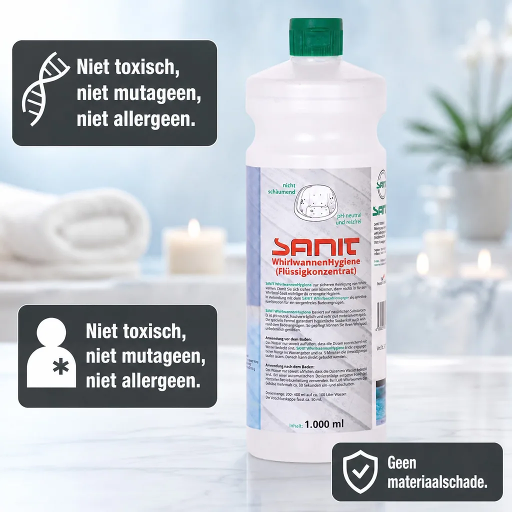 Whirlpool reiniger, bubbelbad reiniger, whirlpool hygiene, 1000 ml vloeistofconcentraat