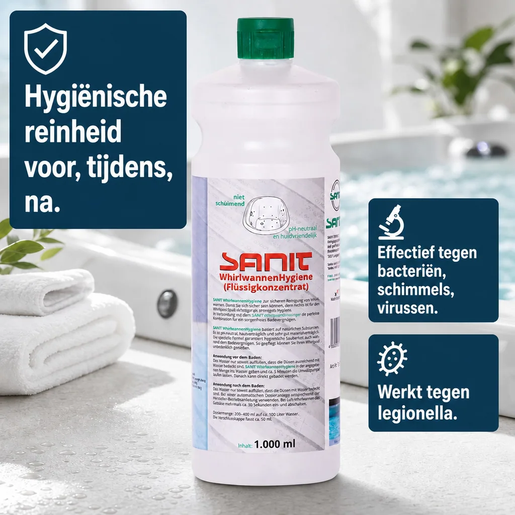 Whirlpool reiniger, bubbelbad reiniger, whirlpool hygiene, 1000 ml vloeistofconcentraat