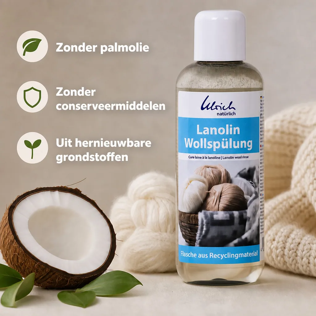 Lanoline wasverzachter, wolwasmiddel lanoline, wol spoelen, 250 ml