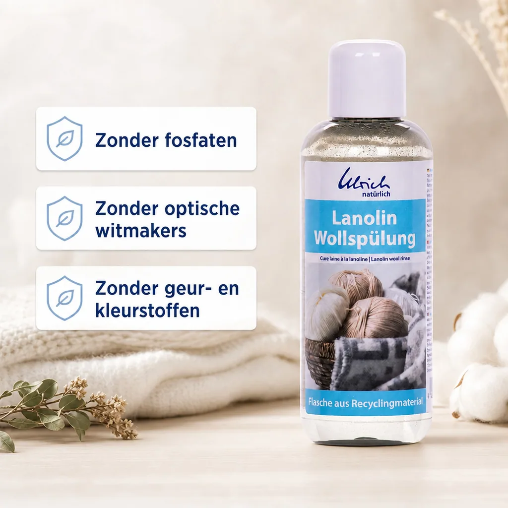 Lanoline wasverzachter, wolwasmiddel lanoline, wol spoelen, 250 ml