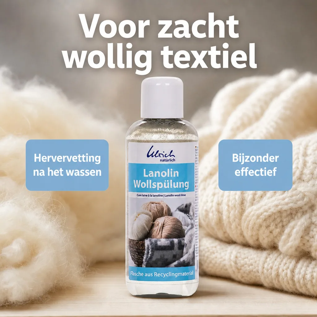 Lanoline wasverzachter, wolwasmiddel lanoline, wol spoelen, 250 ml