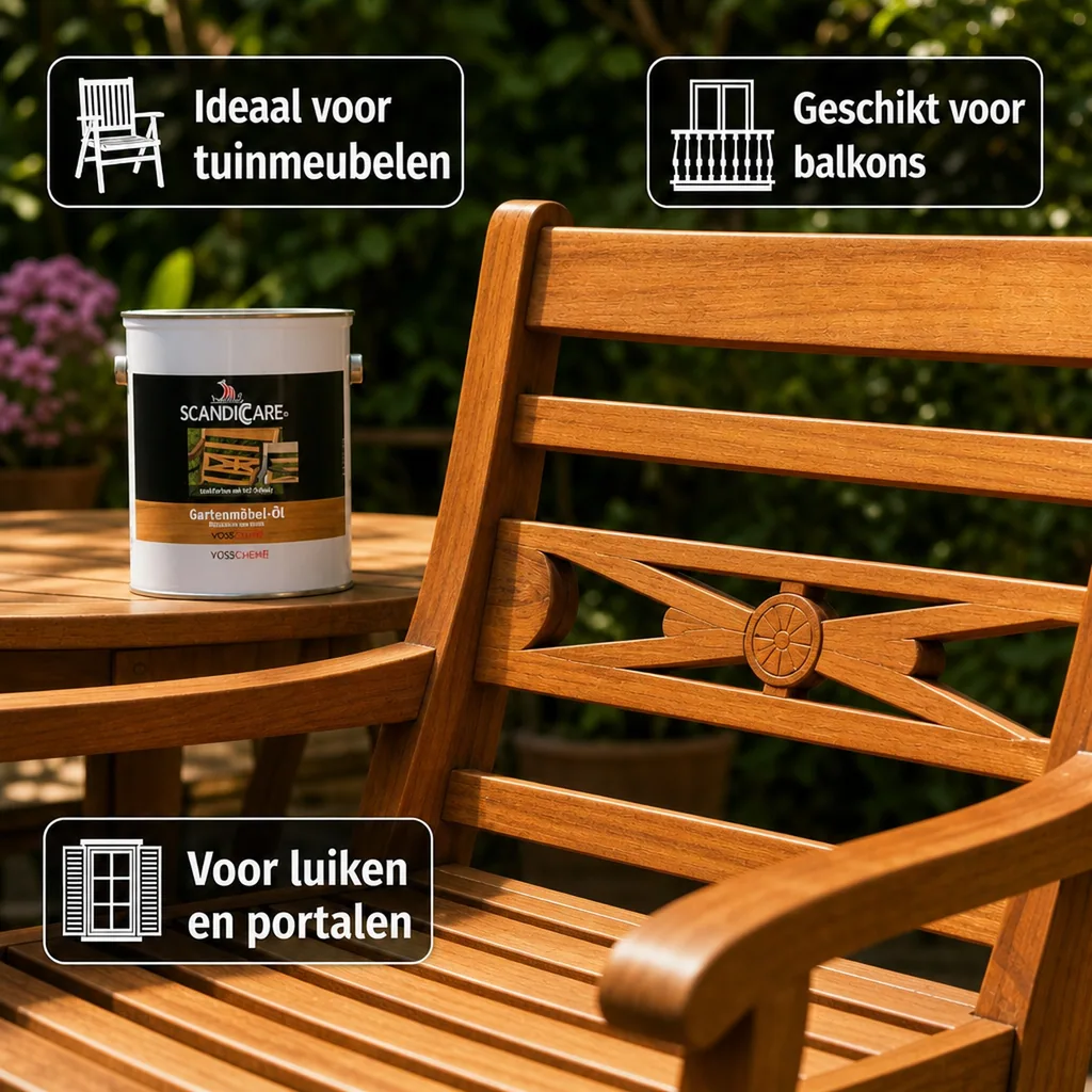 Tuinmeubelolie 3 liter, met UV-bescherming, Olie voor houten tuinmeubelen