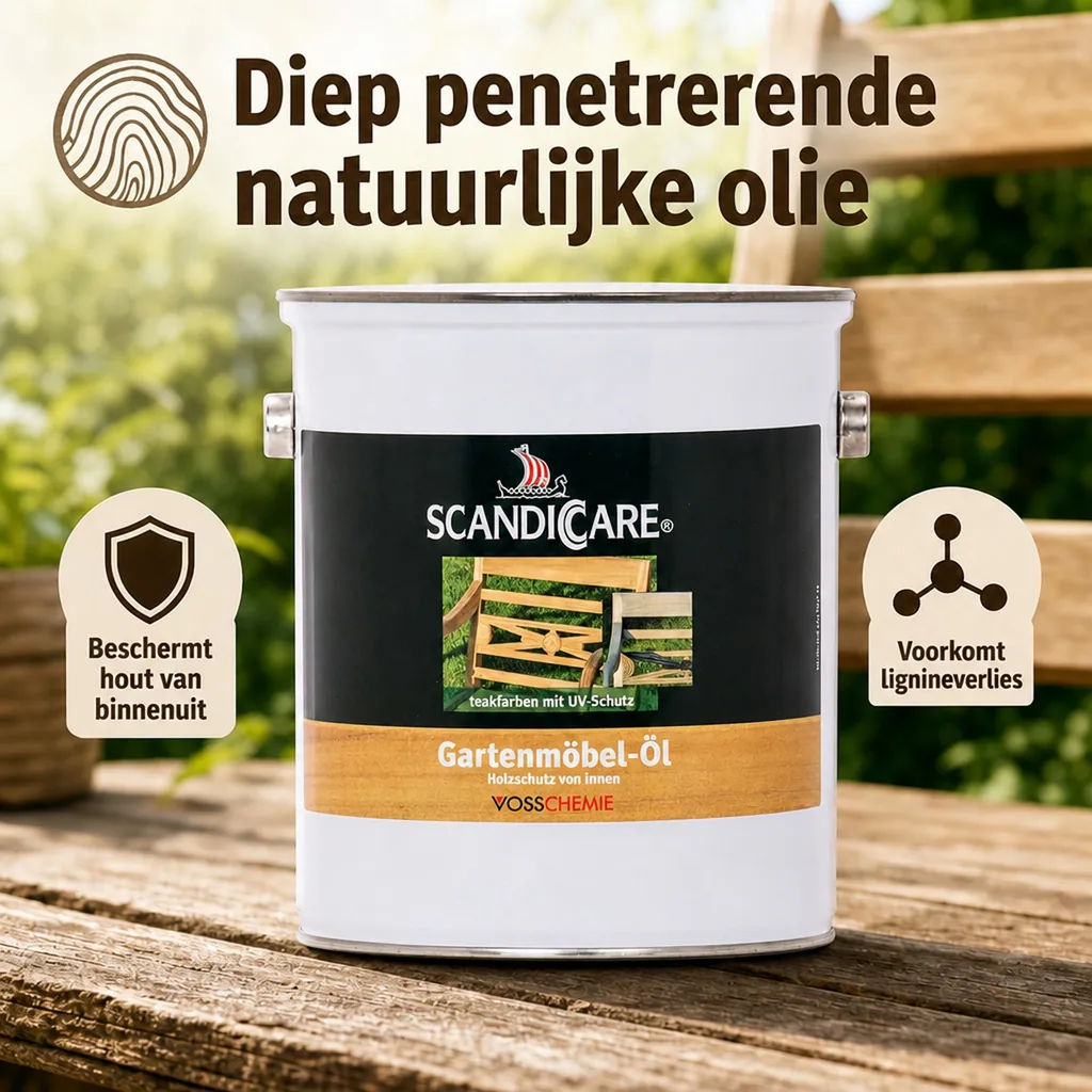 Tuinmeubelolie 3 liter, met UV-bescherming, Olie voor houten tuinmeubelen