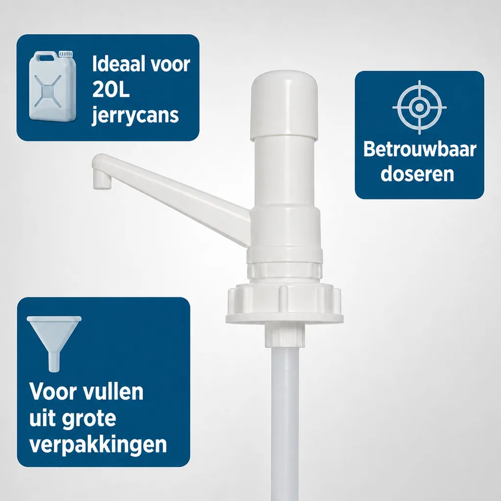 Doseerpomp 20 liter, afvulpomp, doseerpomp 30 ml, pomp voor vat