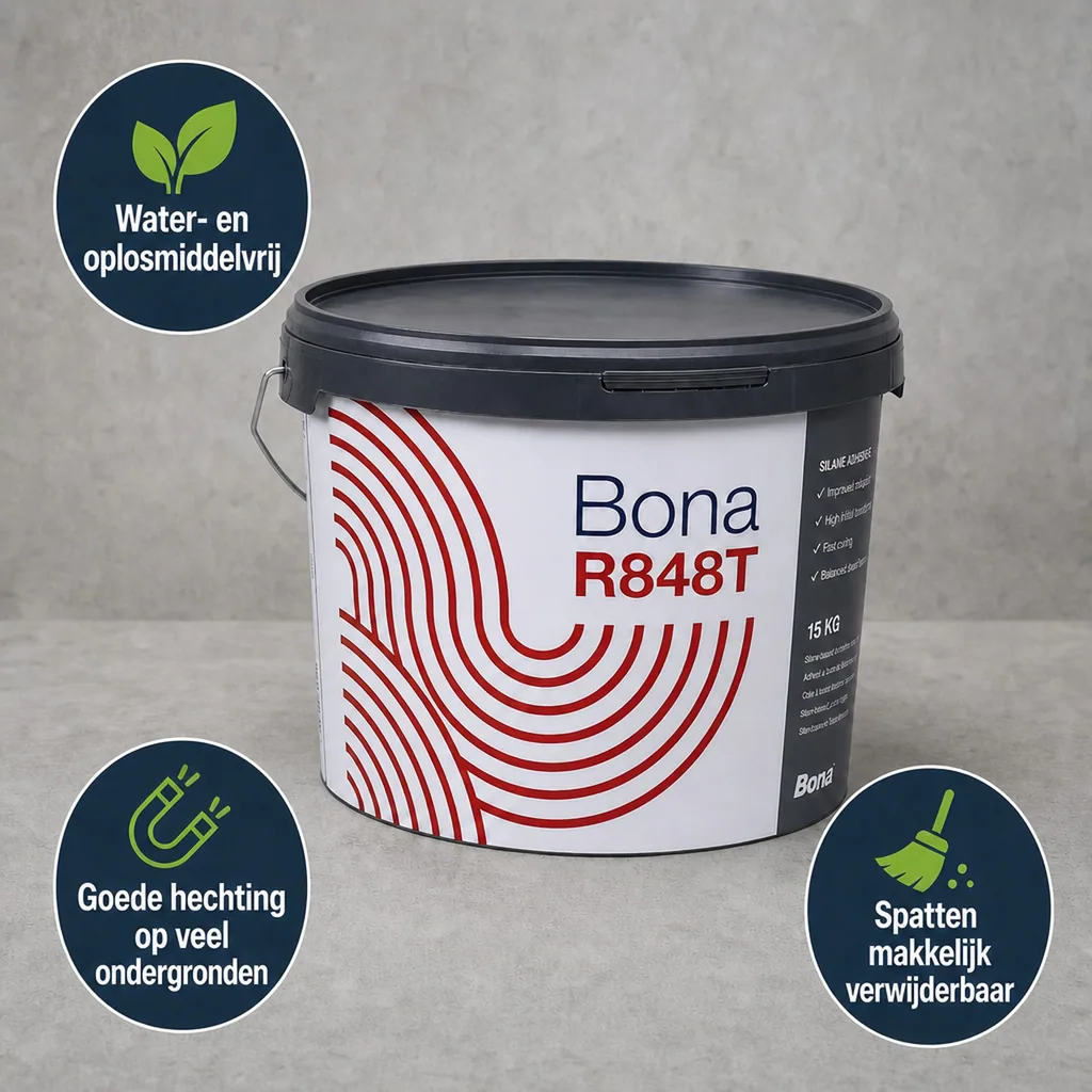 Parketlijm 15 kg, Oplosmiddelvrije parketlijm, Silan parketlijm, Parket plaatsen lijm