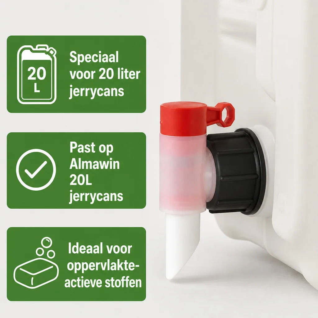 Kraan voor jerrycan 20 liter, jerrycan kraan, aftapkraan jerrycan