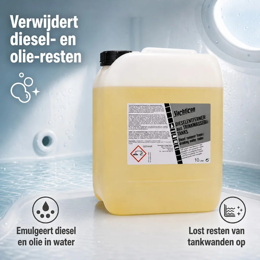 Diesel verwijderaar 10 Liter, Reiniger drinkwatertank, Diesel reiniger