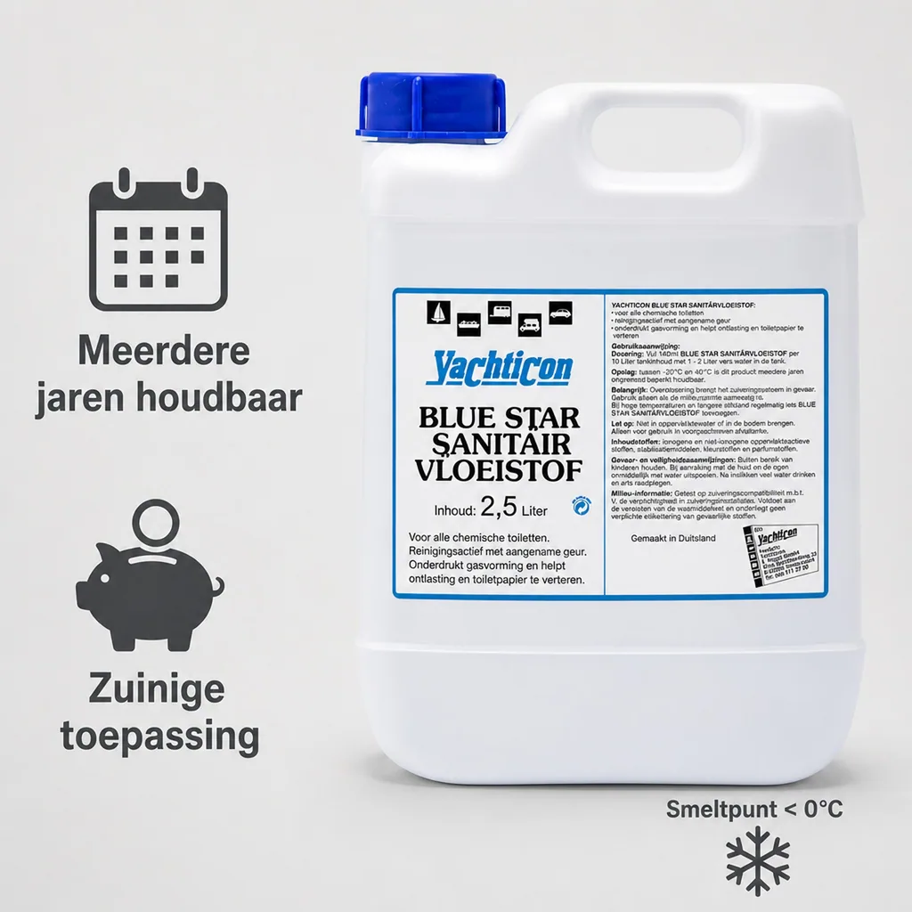 Sanitairvloeistof 2.5 liter, Toiletvloeistof, Camping toilet vloeistof