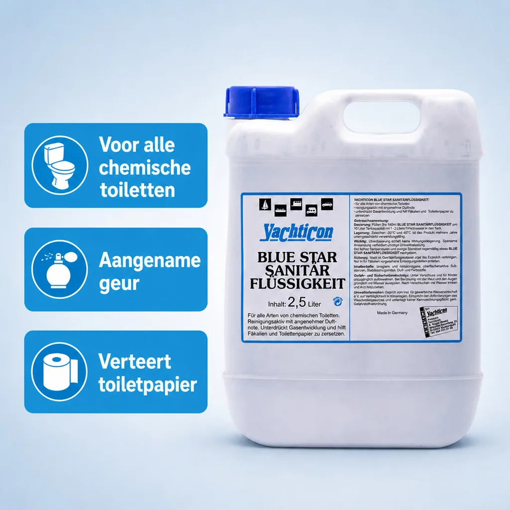 Sanitairvloeistof 2.5 liter, Toiletvloeistof, Camping toilet vloeistof