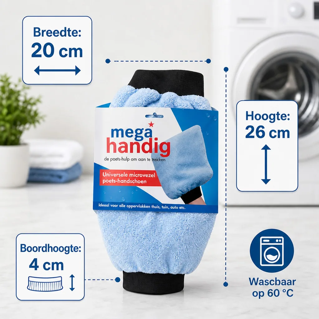 Reinigingshandschoen extra groot, schoonmaakhandschoen, 1 stuk