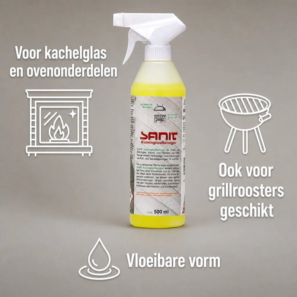 Kaminglasreiniger 500 ml, Kachelruit reiniger, Glasreiniger kachel