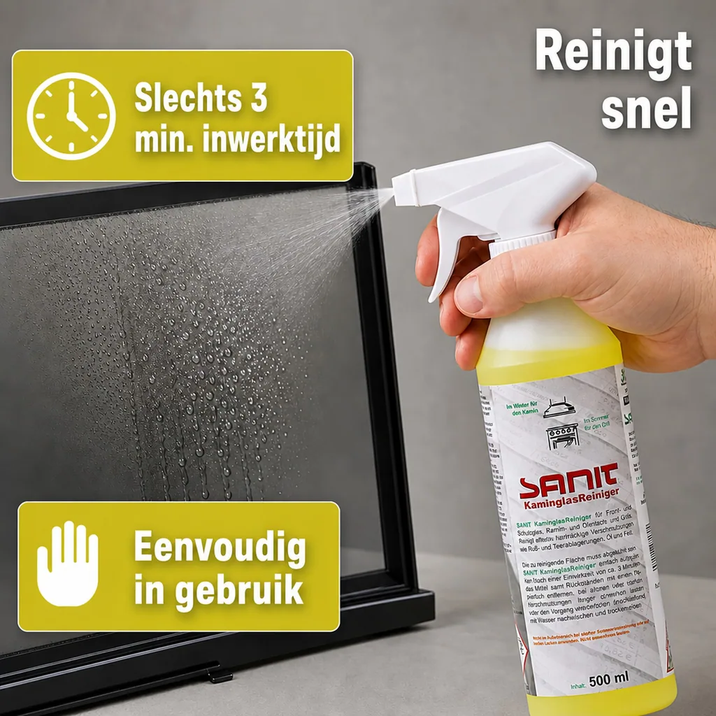 Kaminglasreiniger 500 ml, Kachelruit reiniger, Glasreiniger kachel