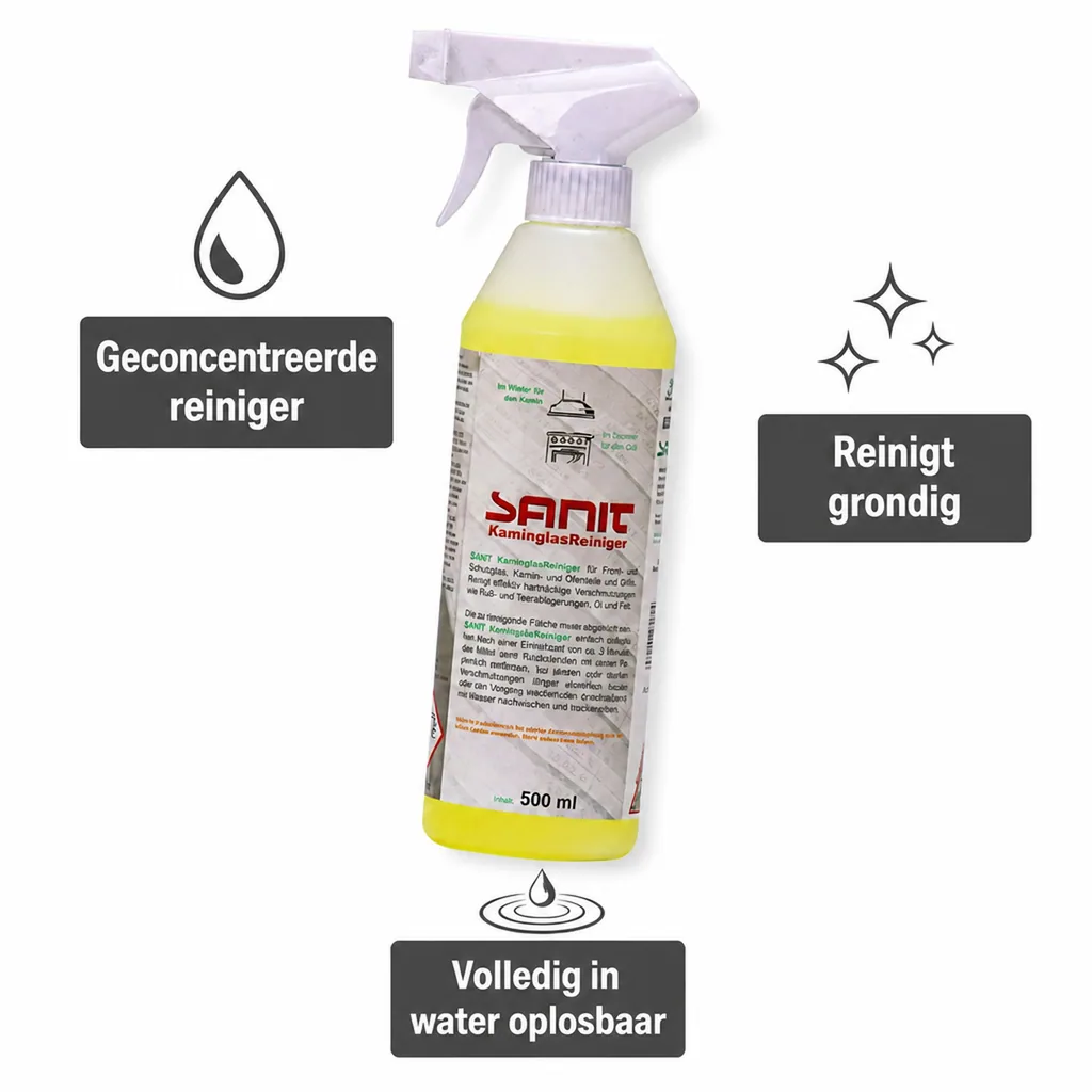 Kaminglasreiniger 500 ml, Kachelruit reiniger, Glasreiniger kachel