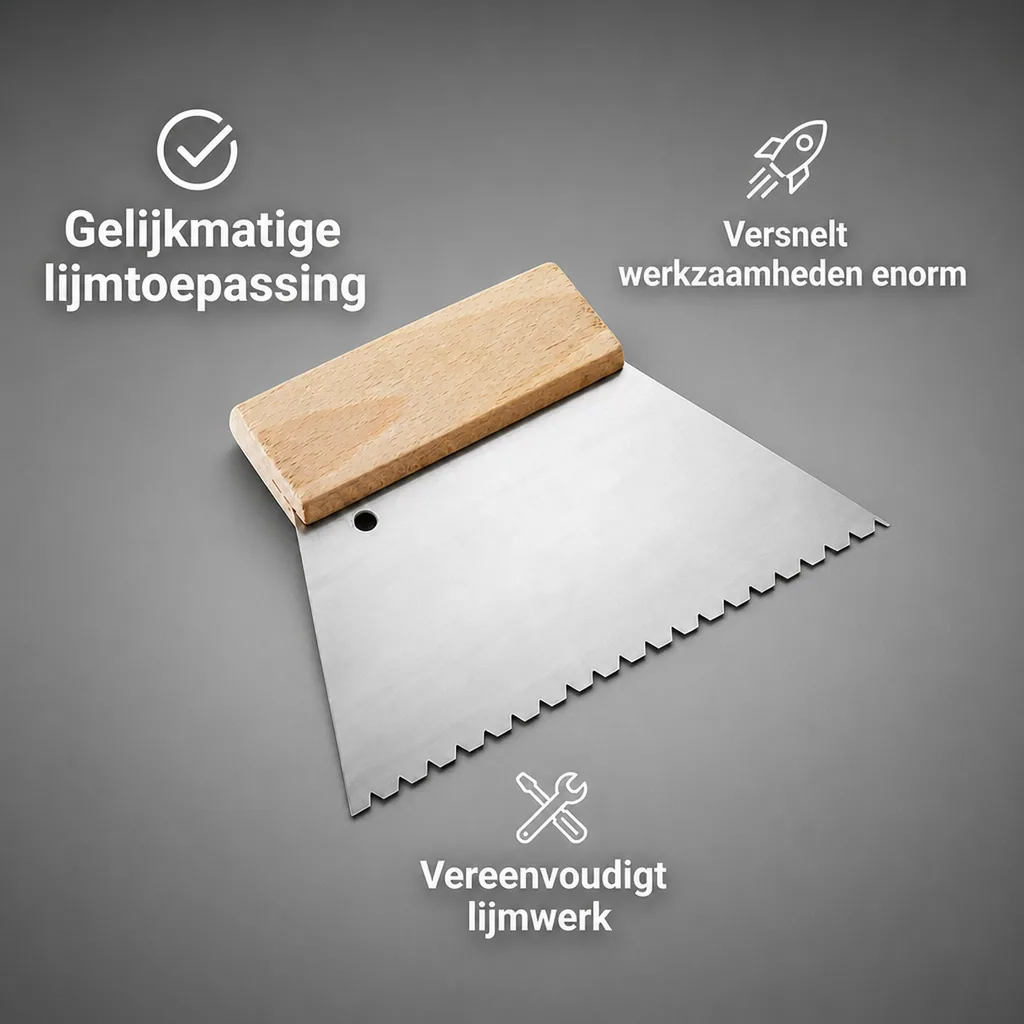 Tandspaan, Vloerspaan, Spaan, Lijmkam, Tandspaan vloer, Tandspaan B6, Gekartelde spaan, 850 G/m² B6 grob 180 mm/150 mm