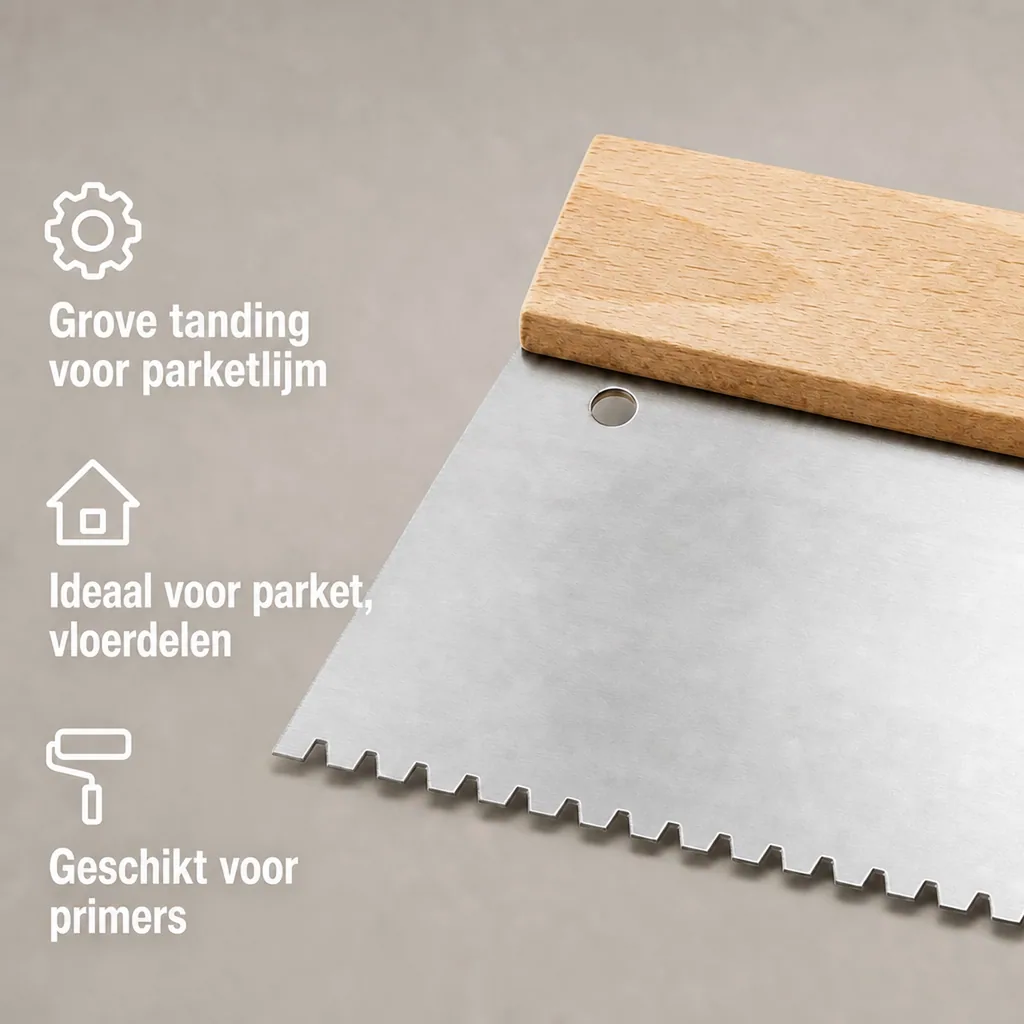Tandspaan, Vloerspaan, Spaan, Lijmkam, Tandspaan vloer, Tandspaan B6, Gekartelde spaan, 850 G/m² B6 grob 180 mm/150 mm