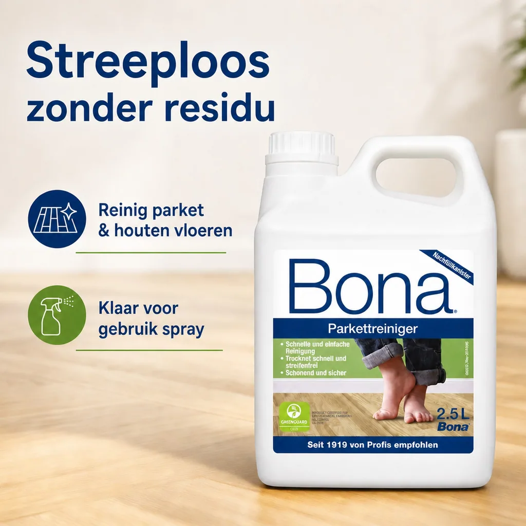 Parket reiniger 2,5 Liter, Houten vloer reiniger, voor Spray Mopp