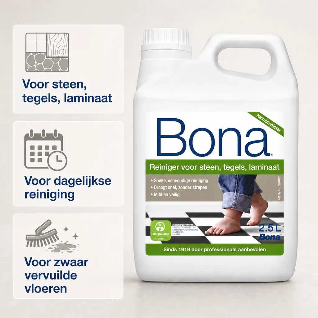 Laminatreiniger, tegels reinigen, steenreiniger, 2,5 Liter, voor spray mop