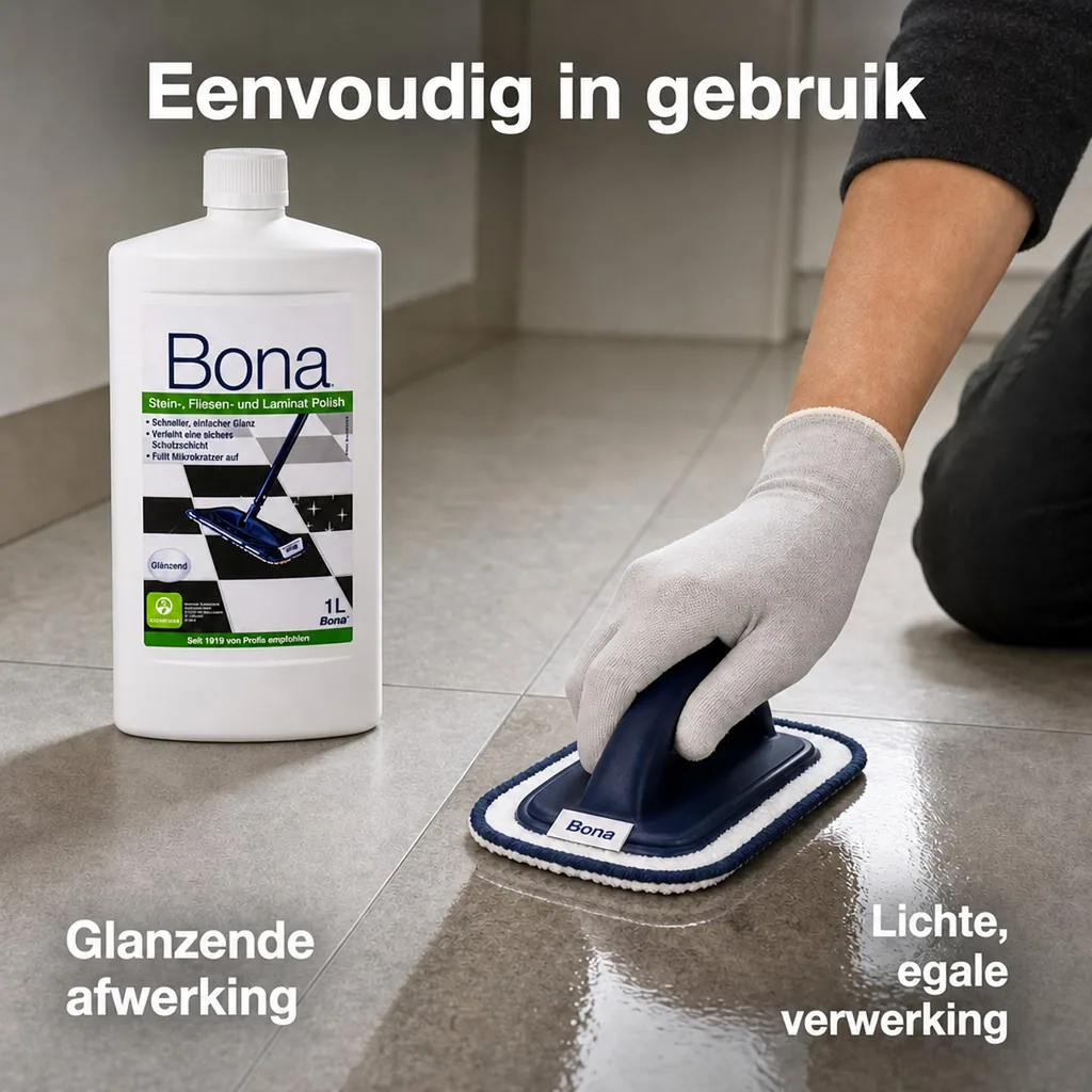 Vloer Polish, 1 Liter, glanzende polish voor tegels, steen en laminaat