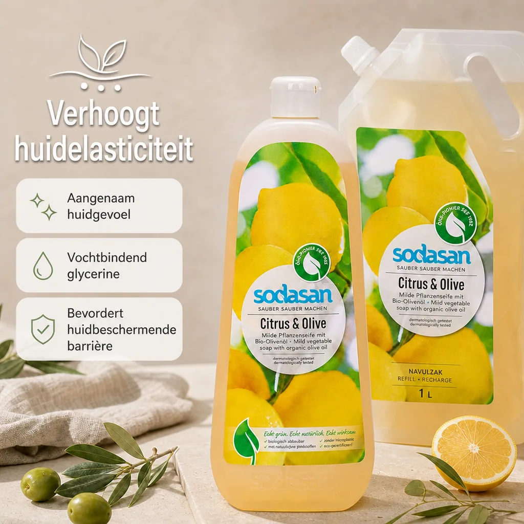 Vloeibare zeep, 1 Liter, citrus olijf, plantaardige zeep