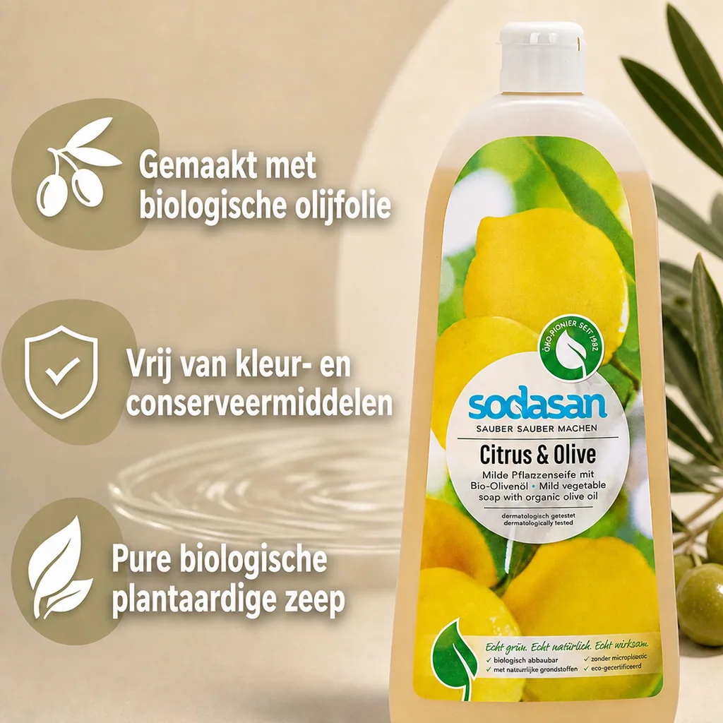 Vloeibare zeep, 1 Liter, citrus olijf, plantaardige zeep