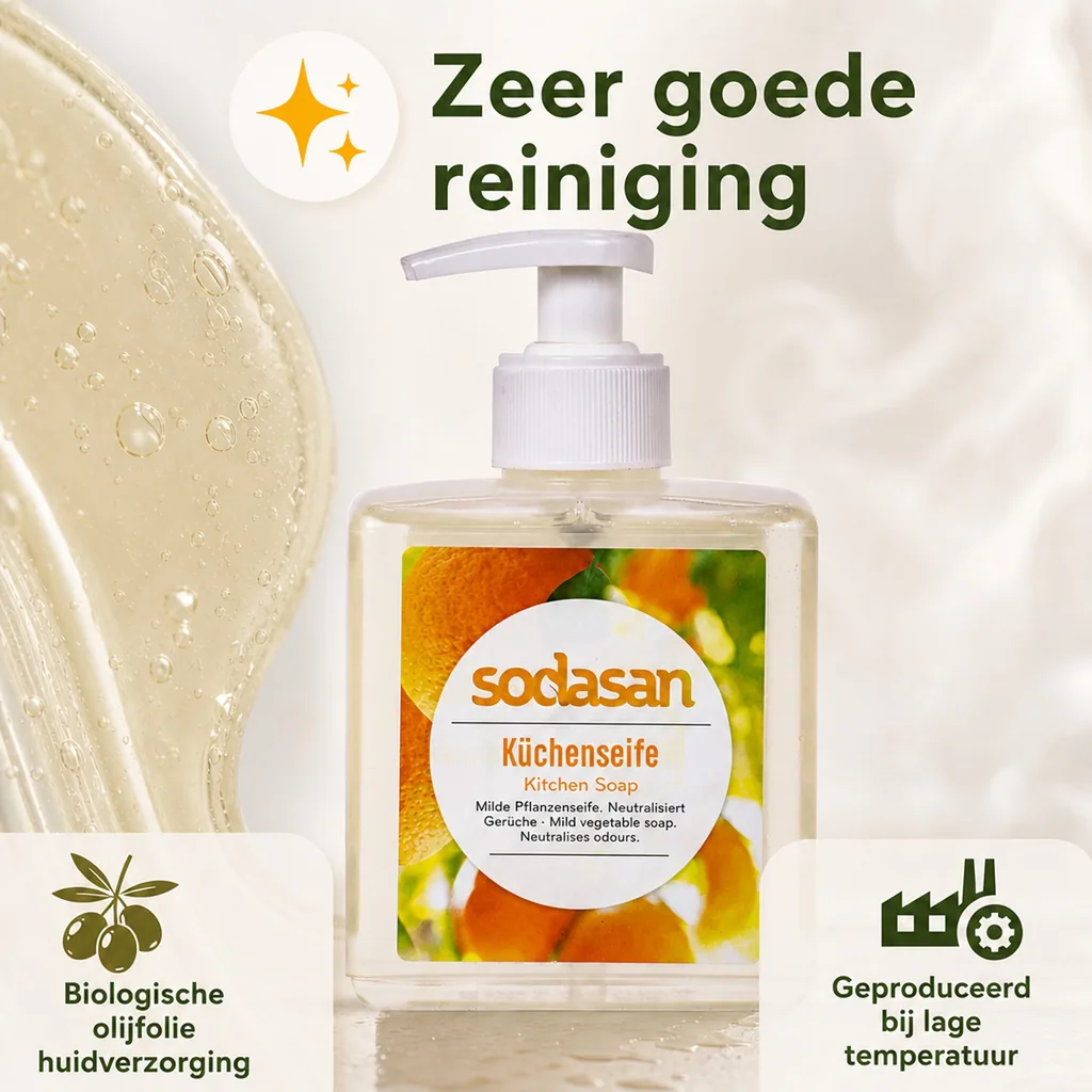 Keukenzeep, zeep voor keuken, 300 ml geur neutraliserende zeep