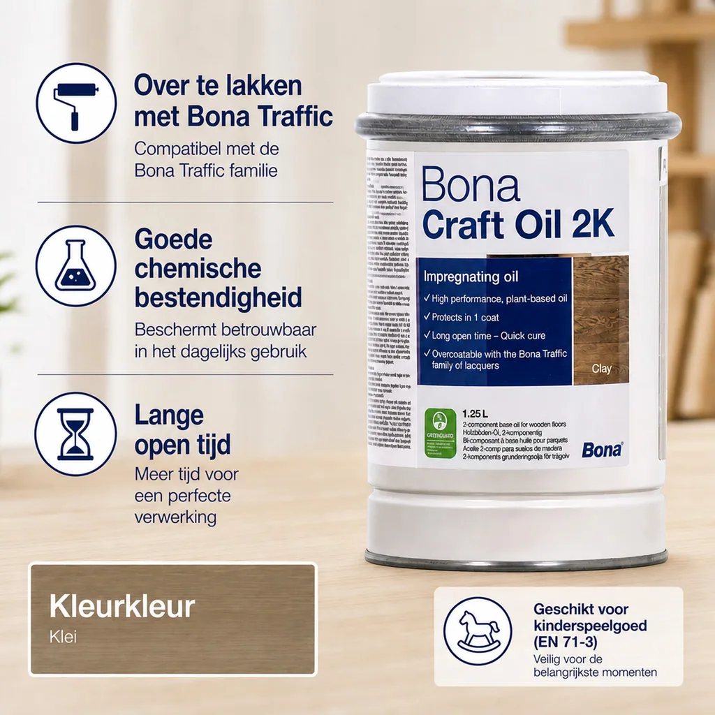 Olie voor houten vloer 1,25 Liter, 2K kleurolie, bruin