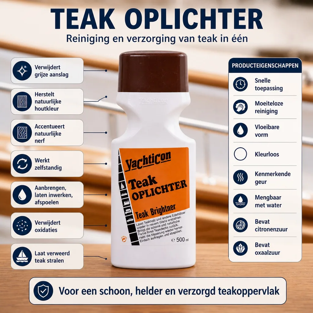 Teak reiniger 500ml, Teak schoonmaken, Teak ontgrijzer