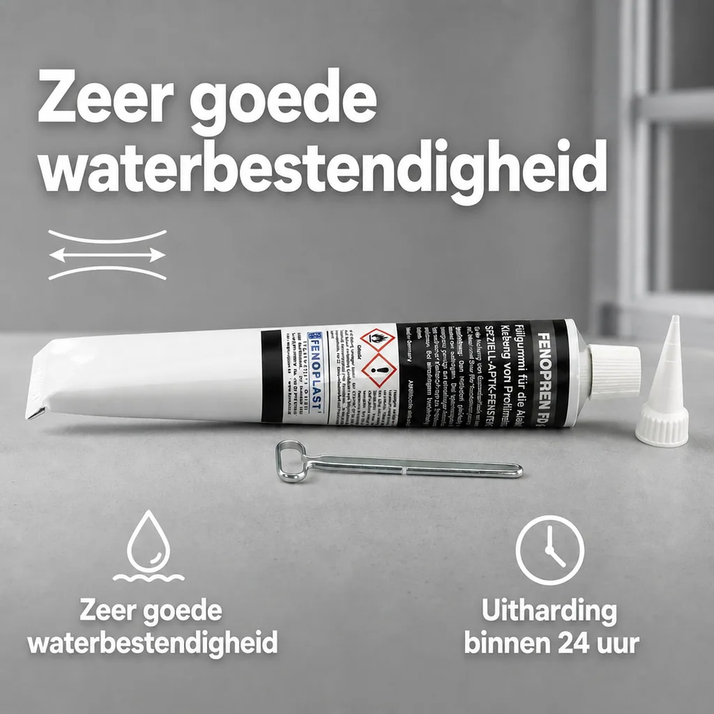 Lijmkit zwart, afdichtingskit zwart, vulmiddel zwart, FENOPLAST Fenopren FD 180g