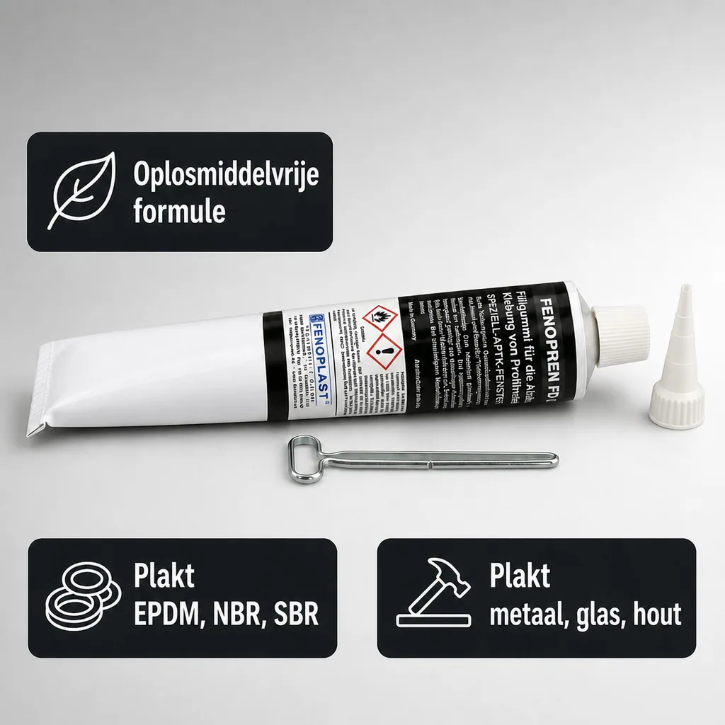 Lijmkit zwart, afdichtingskit zwart, vulmiddel zwart, FENOPLAST Fenopren FD 180g